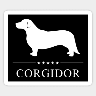 Corgidor Dog White Silhouette Sticker